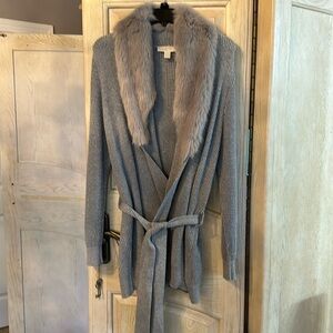 Michael Kors s gray/silver belted cardigan